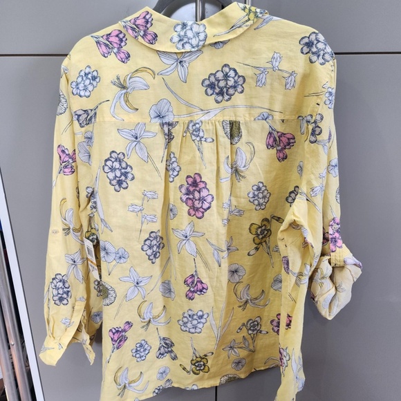 NWT CHARTER CLUB LUXURY 100% LINEN FLORAL  LS TUNIC BLOUSE- SIZE 3X - Picture 7 of 8